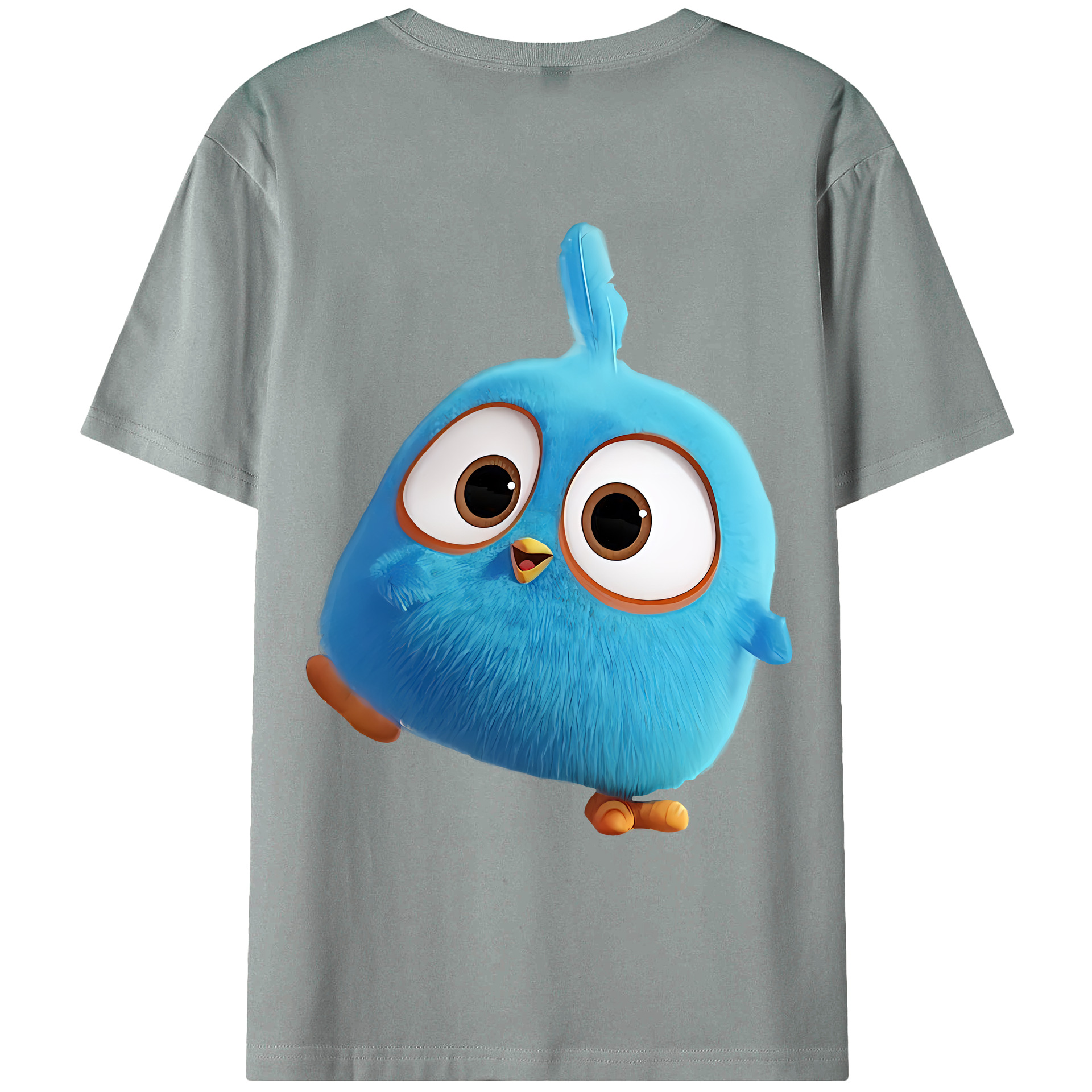 （画像用） Angry Birds アングリーバード 綿100％ メンズ半袖Tシャツ（バックプリント） 通気性